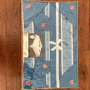 Vintage Lady Christina Tablecloth Set with Floral Embroidery -Original Packaging